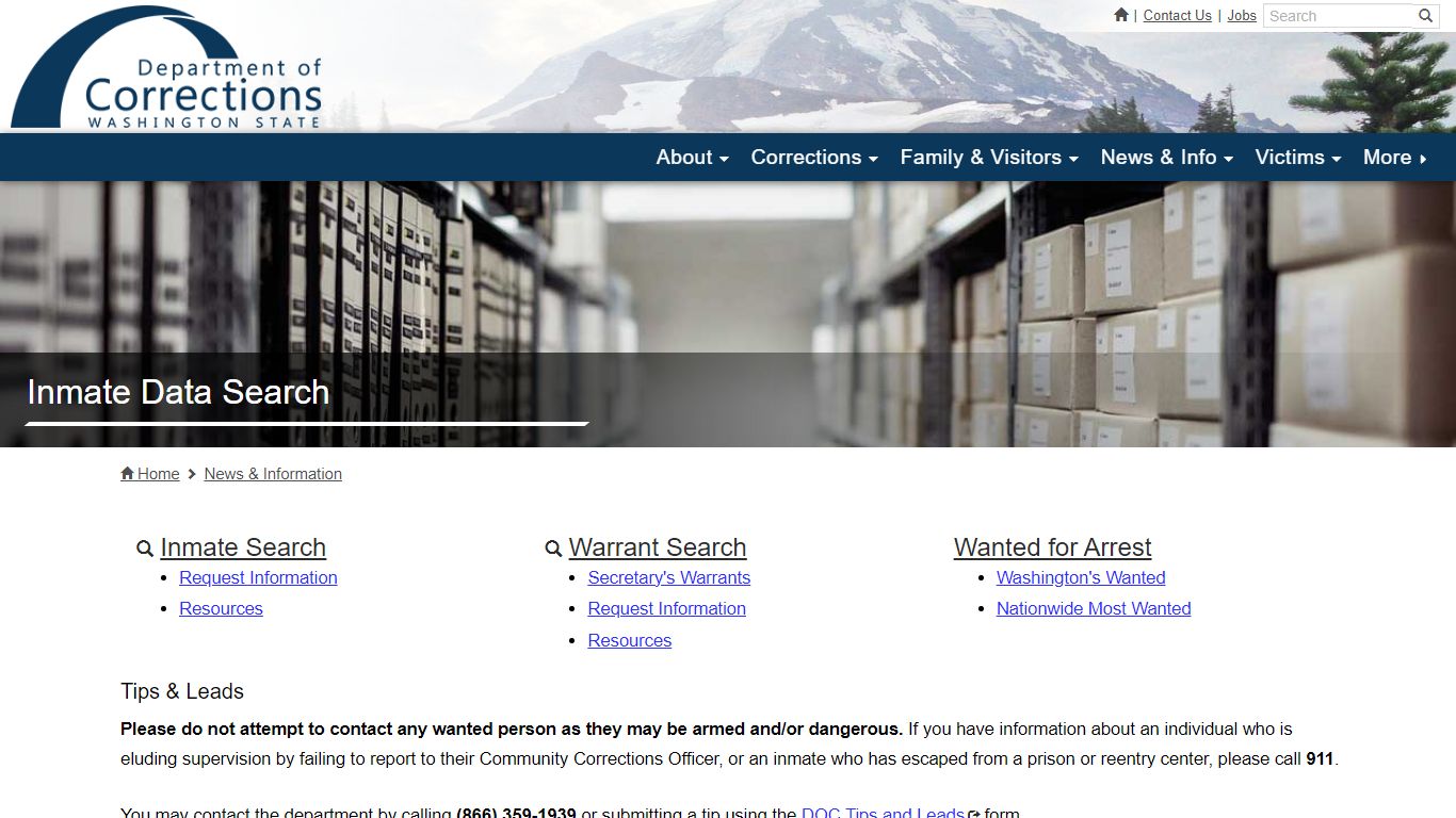 Inmate Data Search | Washington State Department of Corrections